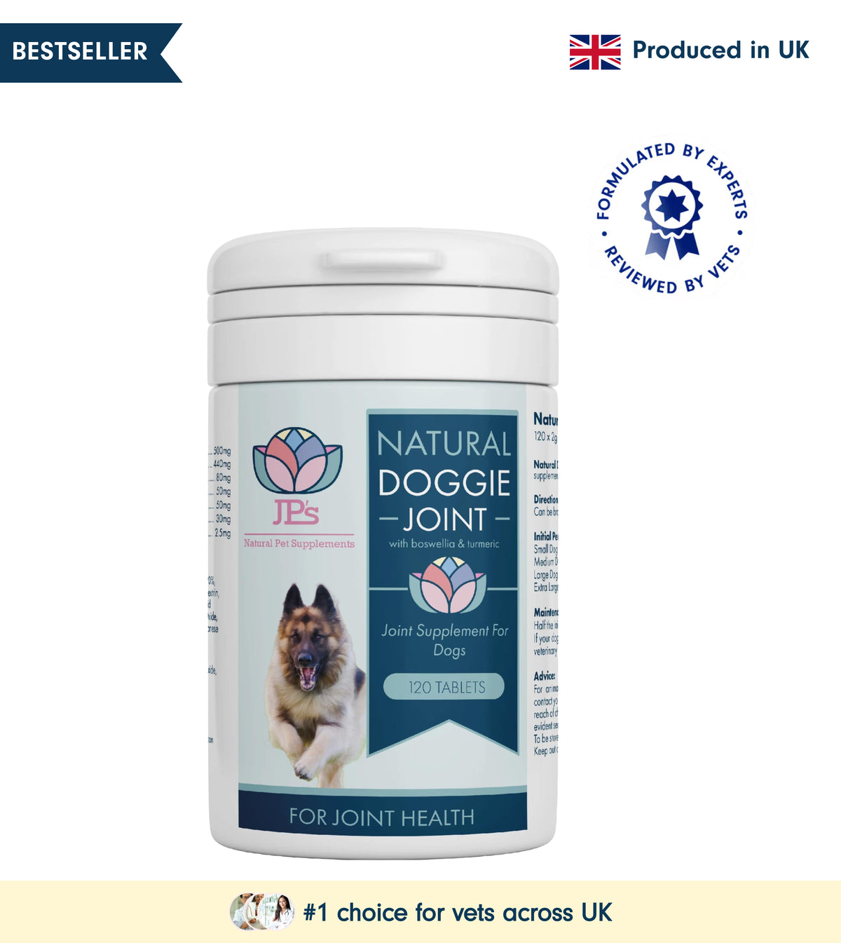 Natural Dog Joint Supplement with Boswellia & Turmeric