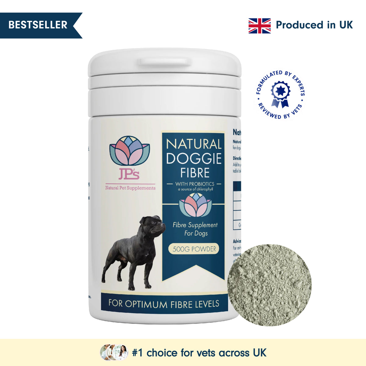 Natural Fibre Supplement with Probiotics For Dogs JP s Natural Pet Supplements