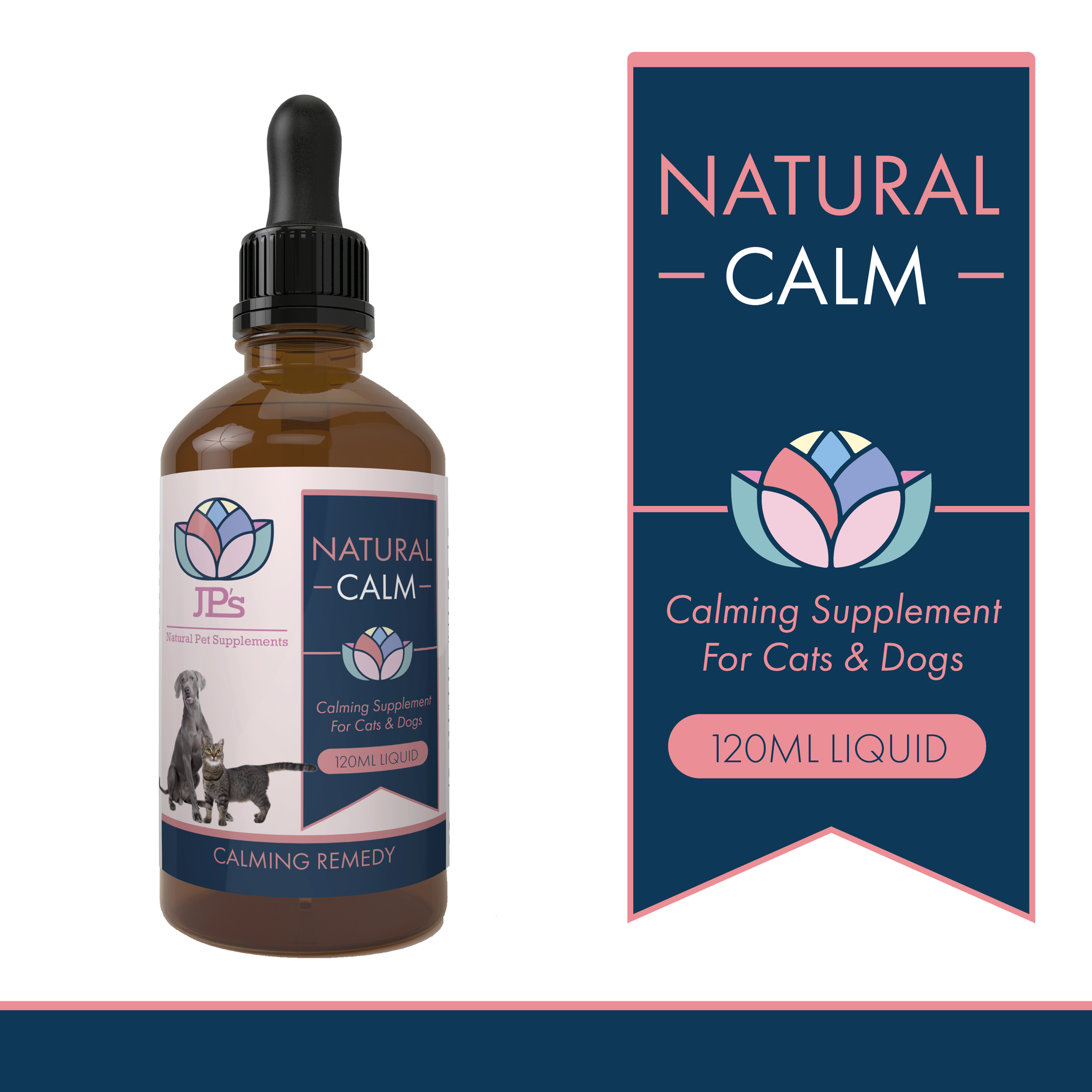 Liquid Calming Supplement for Cats and Dogs JP's Natural Pet Supplements