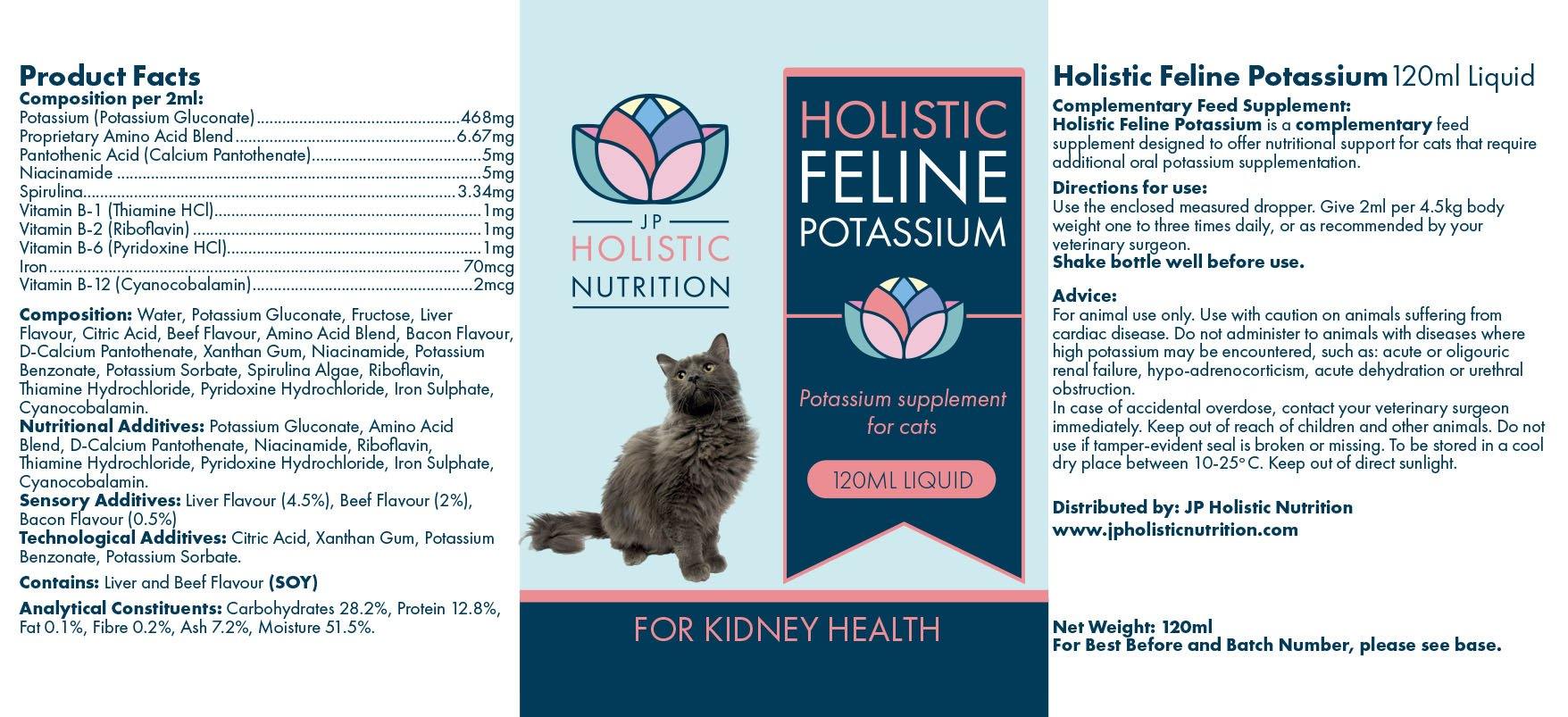 Kidney Potassium supplement for Cats UK JP s Natural Pet Supplements