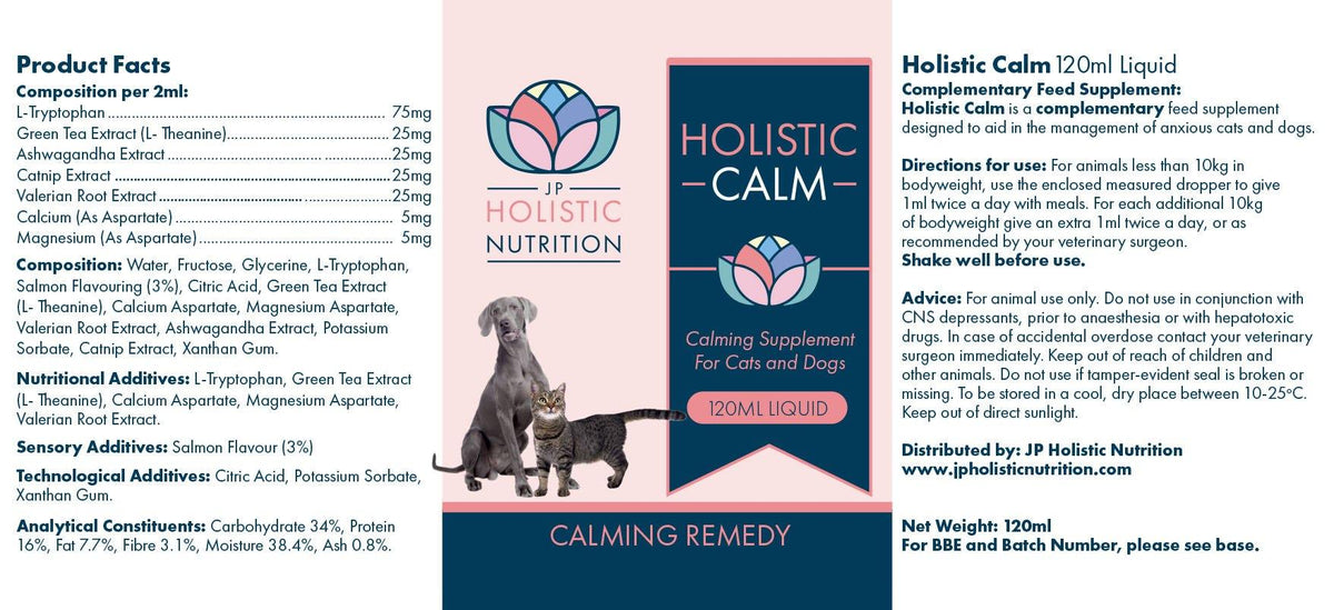 Holistic Calming Supplement for Cats and Dogs